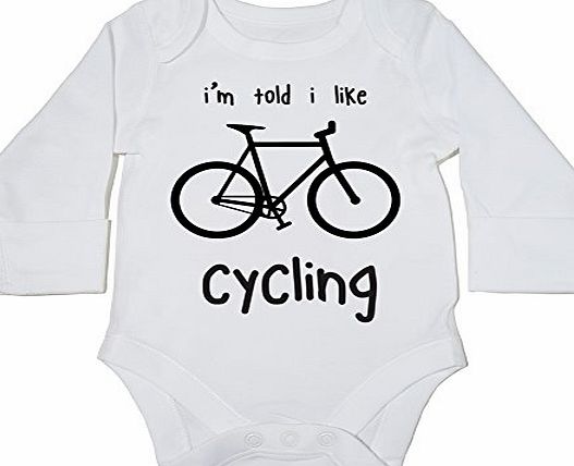 HippoWarehouse Im Told I Like Cycling baby bodysuit (long sleeve) boys girls