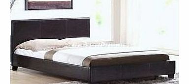 46 Haven Brown Double Faux Leather Bed Frame