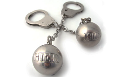 His and Hers Ball and Chain Keyring Gift Set