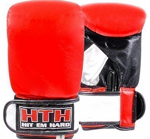 Hit Em Hard Bag Mitts Leather Kids Boxing Punching Sparring Muay Thai Junior Fight Training Bags