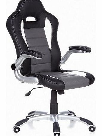 hjh OFFICE /Buerostuhl24 621710 Swivel Office Chair Racer Sport Black / Grey
