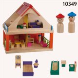 HNW Dolls house with furniture and 2 dolls