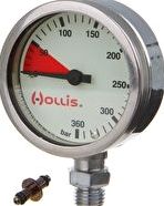 Hollis, 1192[^]156354 Chrome Plated Brass Pressure Gauge