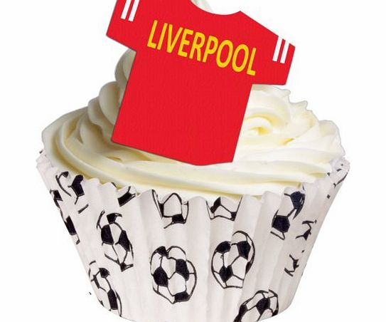 Holly Cupcakes 12 Edible Football Shirts- Liverpool