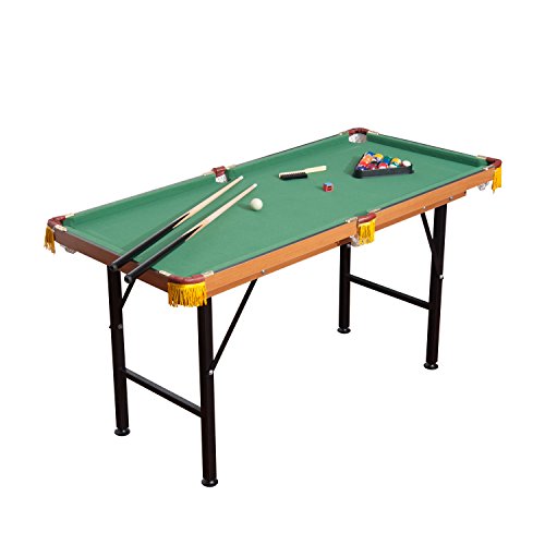 Homcom 4FT 6IN Green Billiards Pool Table With Balls And Other Accessories