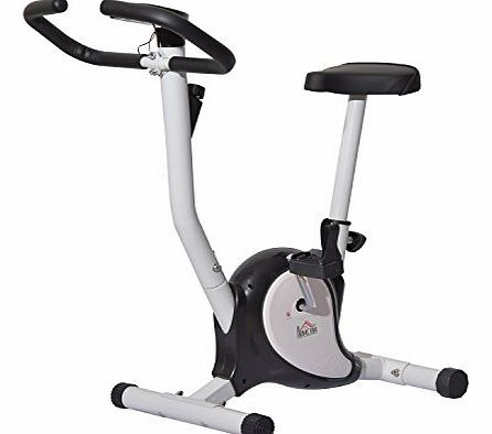 Homcom Belt Exercise Bike with Resistance Indoor Spin Cycling Stationary Bicycle Fitness Weight Loss Machine 2 Colours (Black and White)