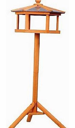 Deluxe Bird Stand Feeder Table Feeding Station Wooden Garden Wood Coop Parrot Stand 113cm High NEW