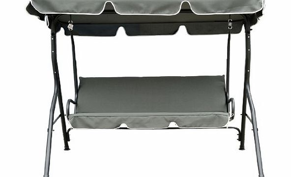 Garden Swing Chair Hammock Outdoor Bench Lounger In Gray 179cm x 112cm x 155cm