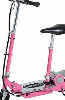 Homcom  120W Teens Foldable E-Scooter Kids Electric Scooters 24V Rechargeable Battery Adjustable Ride on Outdoor Toy (Pink)