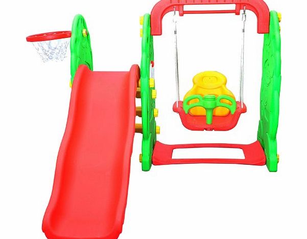 Kids Garden Playground 3in1 with Swing, Slide and Basketball Hoop Multifunctional Play Set