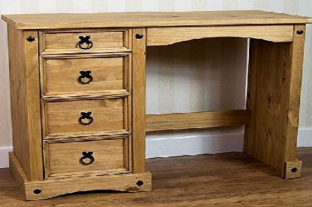 Home Discount Corona Dressing Table 4 Drawer, Solid Pine Wood