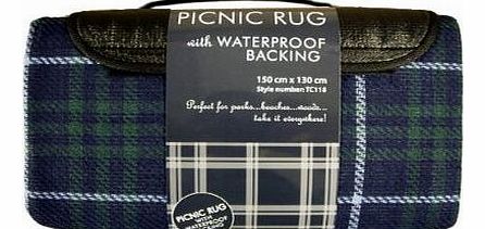 Home Edition Picnic Rug with Waterproof Backing Blue