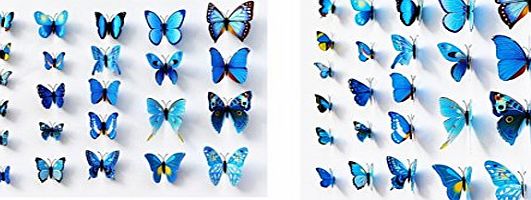 Home Kitchen Decor and Accessories ILOVEDIY 12pcs Blue 3D Butterfly Sticker Art Design Decal Wall Stickers Home Decor Room Decorations