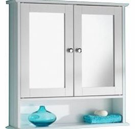 Double Door White Colour Cabinet Mirrored Bathroom Home Furniture Decorative Stylish Design