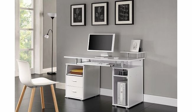 Home Office COMPUTER DESK HOME OFFICE FURNITURE PC TABLE WHITE - NEXT DAY DELIVERY