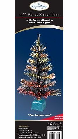 Home Range Online 42`` Black Christmas Tree with Colour Changing Fibre Optic Lights (Indoor use only)