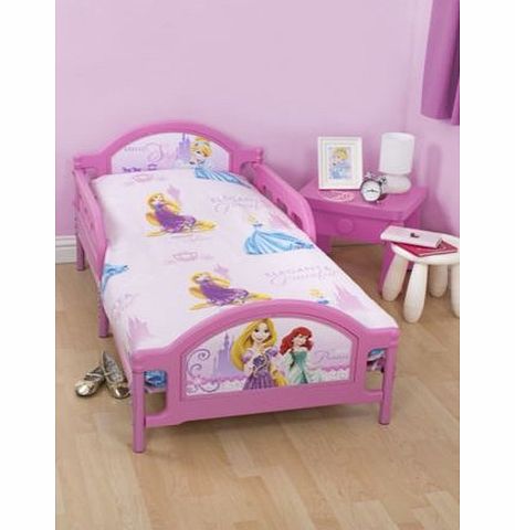 Home Sweet Home Disney Princess Sparkle Girls Junior Toddler Cot Bed Set 4 in 1