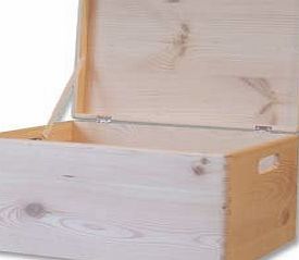 HomeDecoArt Plain Wooden Chest with Lid -Toy Box Storage Chest - 39.5x 30x 24cm