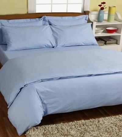 200 Thread Count Ultrasoft - Plain Blue Duvet Cover - Double - 2 Housewife Pillowcases included - 100% Egyptian Cotton, Anti Dust Mite.