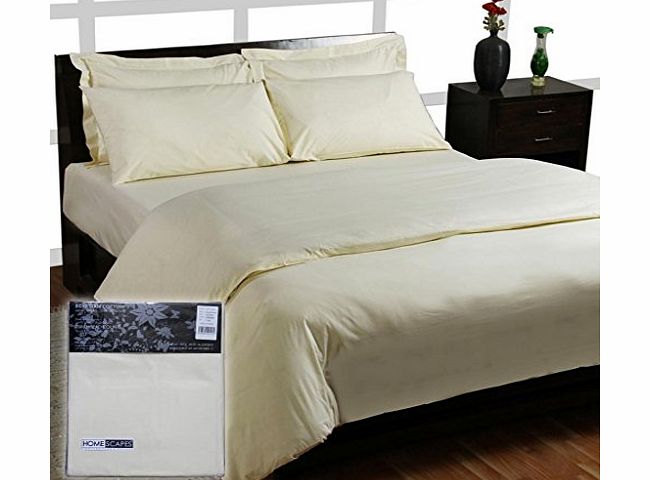 Homescapes 200 Thread Count Ultrasoft - Plain Cream Duvet Cover - Single - Includes 1 Housewife Pillow case - 100 Egyptian Cotton, Anti Dust Mite