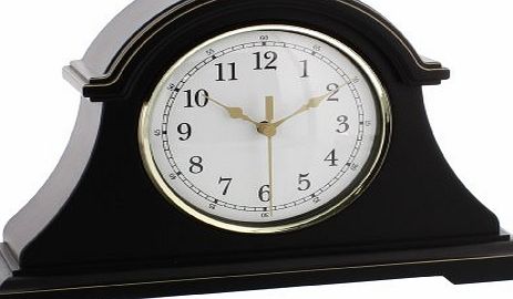 Hometime Classic Black Bold Mantel / Desk Wooden Quartz Clock