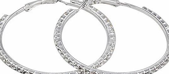 Homgaty Womens Luxury Party Diamond Crystal Earring Chic Rhinestone Ear Hoop Dangle (6CM)