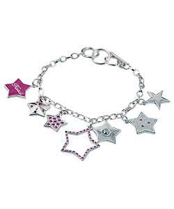 hooch Pink Star Charm Bracelet