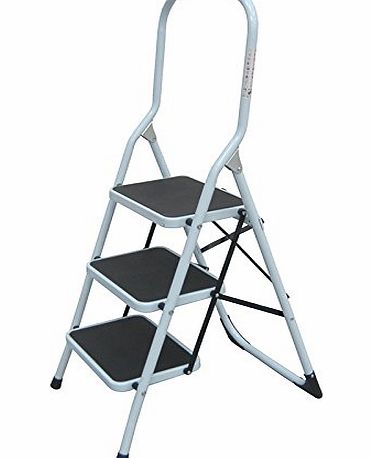 Horizon 3 Tread Folding Kitchen Step Ladder - Large 260 x 380mm non-slip treads, folds for easy storage EN14183