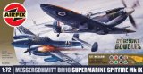 Airfix A50036 Dogfight Double - Messerschmitt Me110/ Supermarine Spitfire MkIX 1:72 Scale Twin Set Gift Set inc Paints Glue and Brushes