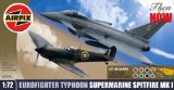Airfix A50040 Then and Now - Eurofighter Typhoon/ Supermarine Spitfire 1:72 Scale Twin Set Gift Set inc Paints Glue and Brushes