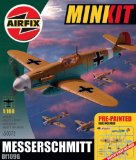 Hornby Hobbies Ltd Airfix A50072 Messerschmitt Bf109F 1:100 Scale Mini Kit Gift Set Pre-painted inc Glue