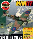 Hornby Hobbies Ltd Airfix A50073 Supermarine Spitfire MkVb 1:100 Scale Mini Kit Gift Set Pre-painted inc Glue