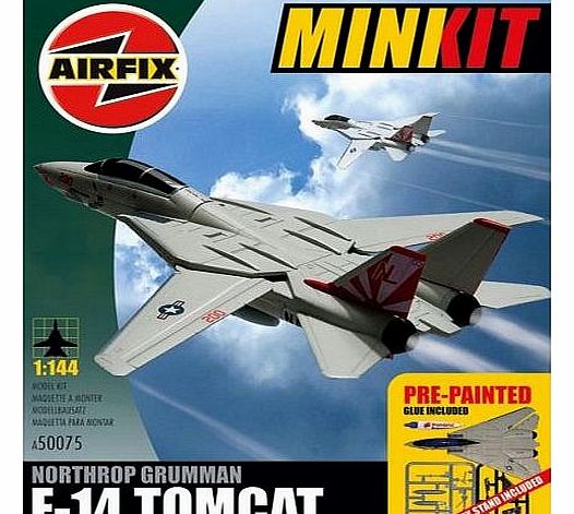 Airfix A50075 Grumman F-14 Tomcat 1:144 Scale Mini Kit Gift Set Pre-painted inc Glue