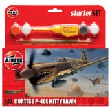 Airfix A50078 Curtis P-40 Kittyhawk 1:72 Scale WWII Aircraft Gift Set inc Paints Glue and Brushes