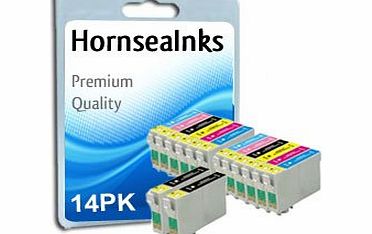 HornseaInks 2 Full Sets   2 Extra Black.... 481-486 x 14 Compatible High Capacity Ink Cartridges, Fits Epson Stylus Photo Printers R200, R220, R300, R320, R340, RX500, RX600, RX620, ..481 x4, 482 x 2, 483 x 2, 48