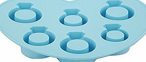 Hosaire 1X Wedding Diamond Ring Shape Ice Cube Tray Mould Chocolate Fondant Silicone Cake Mold Mould(Blue)