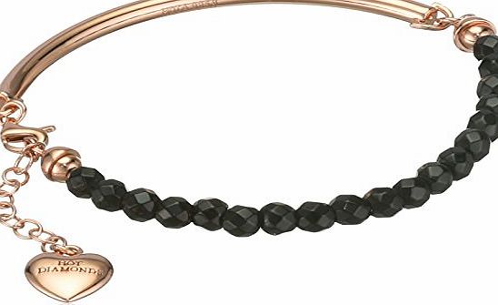 Hot Diamonds Black Onyx Festival Rose Gold Plated Bracelet of 19cm