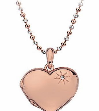 Memoirs Heart Locket Rose Gold Plated Pendant with Chain of Length 40-46cm Extension