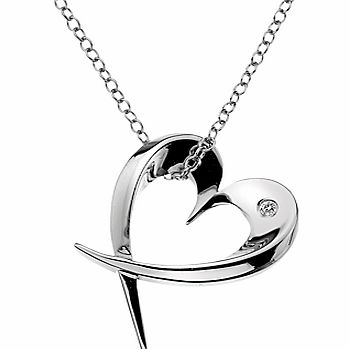Hot Diamonds Small Heart Pendant Necklace, Silver