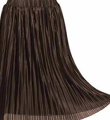 Hot from Hollywood Womens High Waist A-line Pleated Midi Skirt
