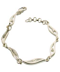 hot Gems Sterling Silver Clear Cubic Zirconia Bracelet