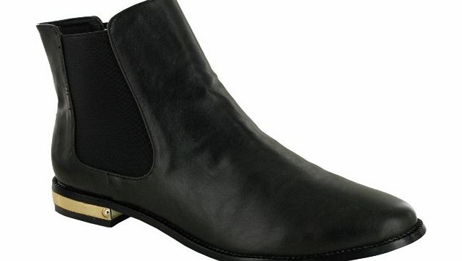 HOT SOLE WOMEN/LADIES NEW ANKLE CHELSEA ANKLE PULL ON BOOTS UK SIZE 3 -4- 5- 6- 7- 8 (UK 6, BLACK)