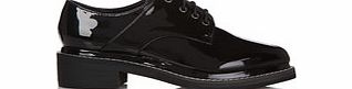 HOT SOLES Black patent laced brogues