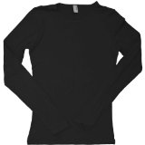 American Apparel - Sheer Jersey Long Sleeve T, Black, L