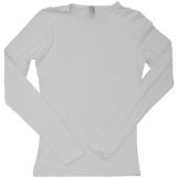 American Apparel - Sheer Jersey Long Sleeve T, White, L