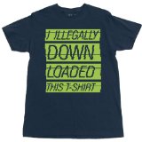 I ILLEGALLY DOWNLOADED THIS T-SHIRT T-Shirt, Navy, L