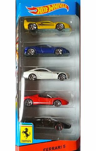 Hot Wheels New Hot Wheels 2014 HW Race Ferrari 5 Pack (BFB28)