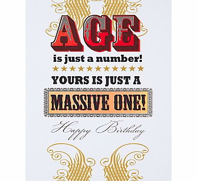 Hotchpotch Age Is A Number Birthday Card