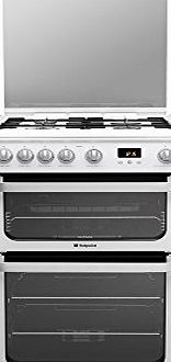Hotpoint HUG61P Cooker Freestanding Gas Double Oven Polar White