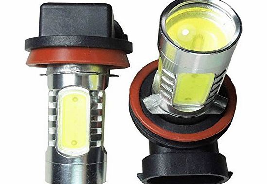 Hotportgift 2x White Xenon H11 High Power COB LED Projector Bulb Fog For Car Driving Light